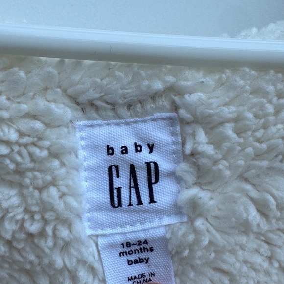 Baby Gap Pink Cream Knit Popcorn Bear Ear Hoodie Button Down Cardigan 18-24 M - Picture 12 of 13